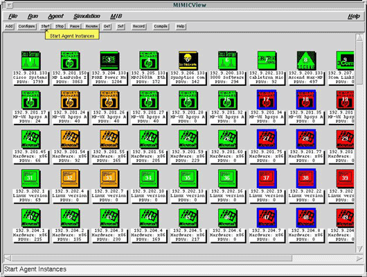 MIMIC GUI with simulated devices